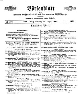 Börsenblatt für den deutschen Buchhandel Donnerstag 1. August 1872