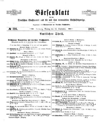 Börsenblatt für den deutschen Buchhandel Montag 16. September 1872
