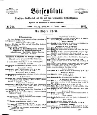 Börsenblatt für den deutschen Buchhandel Freitag 18. Oktober 1872