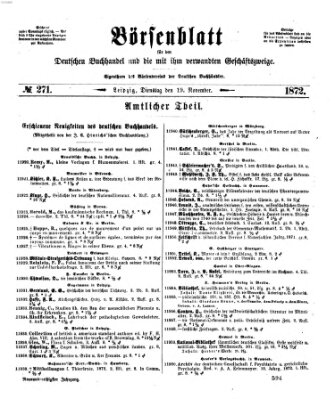 Börsenblatt für den deutschen Buchhandel Dienstag 19. November 1872