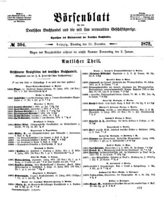 Börsenblatt für den deutschen Buchhandel Dienstag 31. Dezember 1872