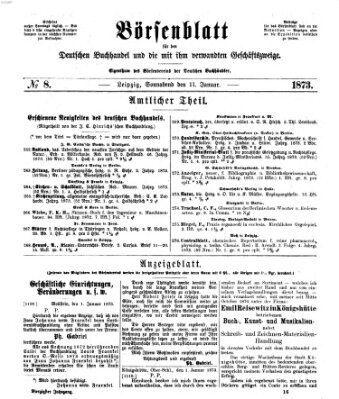 Börsenblatt für den deutschen Buchhandel Samstag 11. Januar 1873