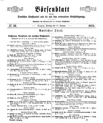 Börsenblatt für den deutschen Buchhandel Freitag 17. Januar 1873