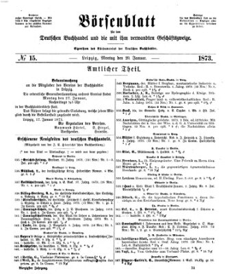 Börsenblatt für den deutschen Buchhandel Montag 20. Januar 1873