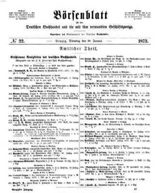 Börsenblatt für den deutschen Buchhandel Dienstag 28. Januar 1873