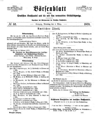 Börsenblatt für den deutschen Buchhandel Dienstag 4. März 1873