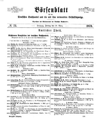 Börsenblatt für den deutschen Buchhandel Freitag 28. März 1873