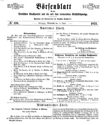 Börsenblatt für den deutschen Buchhandel Mittwoch 4. Juni 1873