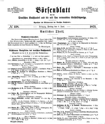 Börsenblatt für den deutschen Buchhandel Freitag 6. Juni 1873