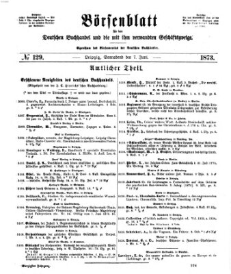 Börsenblatt für den deutschen Buchhandel Samstag 7. Juni 1873