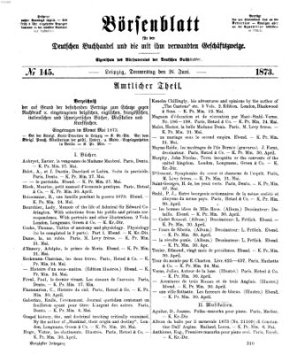 Börsenblatt für den deutschen Buchhandel Donnerstag 26. Juni 1873