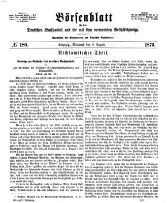 Börsenblatt für den deutschen Buchhandel Mittwoch 6. August 1873
