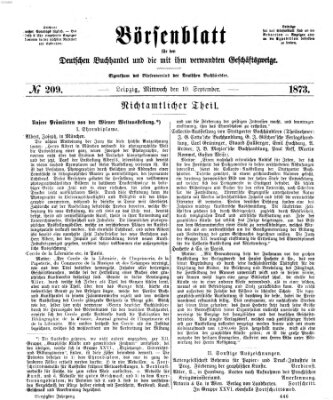 Börsenblatt für den deutschen Buchhandel Mittwoch 10. September 1873