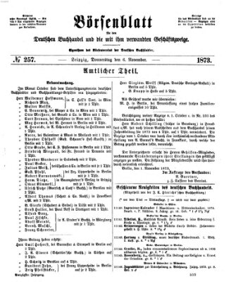 Börsenblatt für den deutschen Buchhandel Donnerstag 6. November 1873