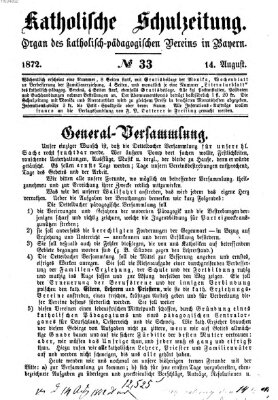 Katholische Schulzeitung (Bayerische Schulzeitung) Mittwoch 14. August 1872