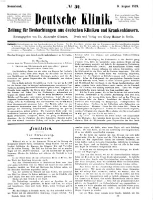 Deutsche Klinik Samstag 9. August 1873