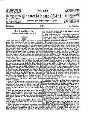 Regensburger Conversations-Blatt (Regensburger Tagblatt) Sonntag 1. Oktober 1871