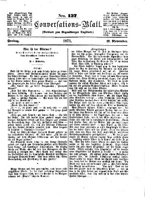 Regensburger Conversations-Blatt (Regensburger Tagblatt) Freitag 17. November 1871