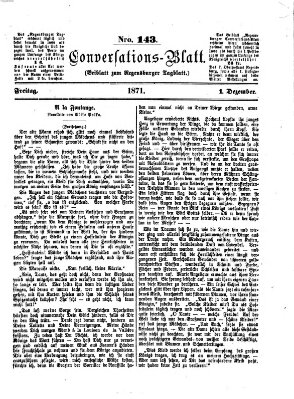 Regensburger Conversations-Blatt (Regensburger Tagblatt) Freitag 1. Dezember 1871