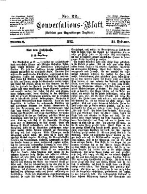 Regensburger Conversations-Blatt (Regensburger Tagblatt) Mittwoch 21. Februar 1872