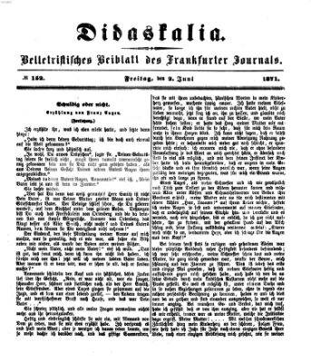 Didaskalia Freitag 2. Juni 1871