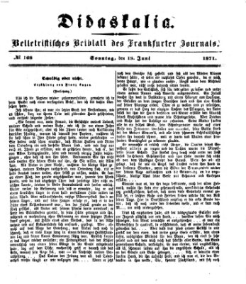 Didaskalia Sonntag 18. Juni 1871