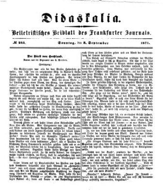 Didaskalia Sonntag 3. September 1871
