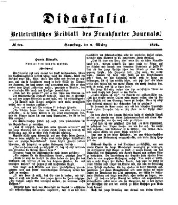 Didaskalia Samstag 2. März 1872