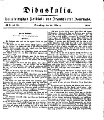 Didaskalia Dienstag 12. März 1872
