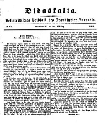 Didaskalia Mittwoch 20. März 1872