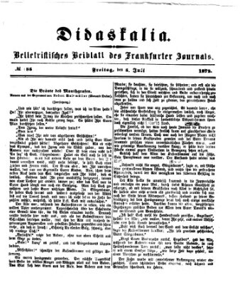 Didaskalia Freitag 5. Juli 1872