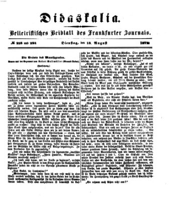 Didaskalia Dienstag 13. August 1872