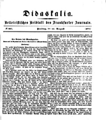 Didaskalia Freitag 16. August 1872