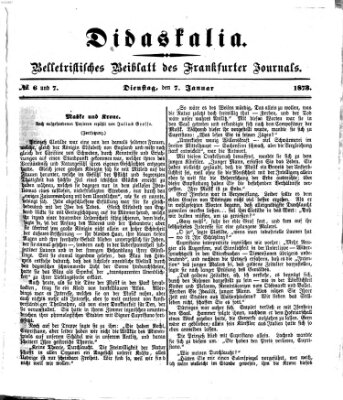 Didaskalia Dienstag 7. Januar 1873