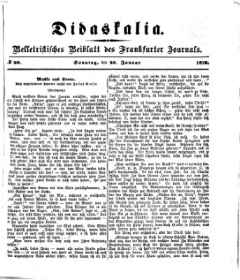 Didaskalia Sonntag 26. Januar 1873
