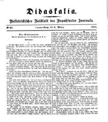 Didaskalia Donnerstag 6. März 1873