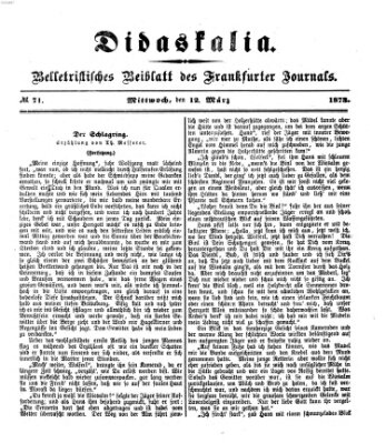 Didaskalia Mittwoch 12. März 1873
