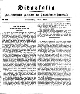 Didaskalia Donnerstag 15. Mai 1873
