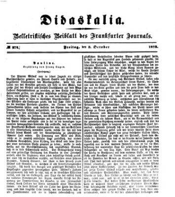 Didaskalia Donnerstag 3. Oktober 1878