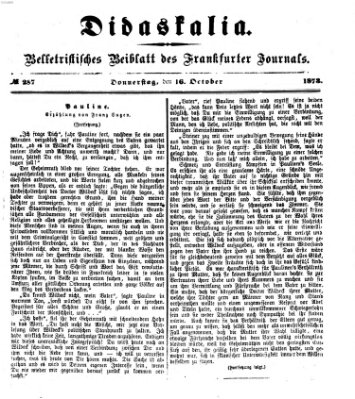 Didaskalia Mittwoch 16. Oktober 1878