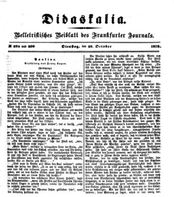 Didaskalia Montag 28. Oktober 1878