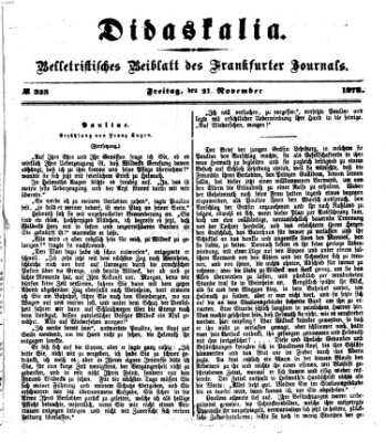 Didaskalia Donnerstag 21. November 1878