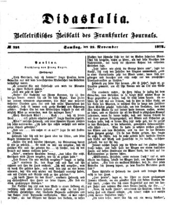 Didaskalia Freitag 22. November 1878