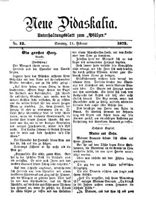 Neue Didaskalia (Pfälzer) Sonntag 11. Februar 1872