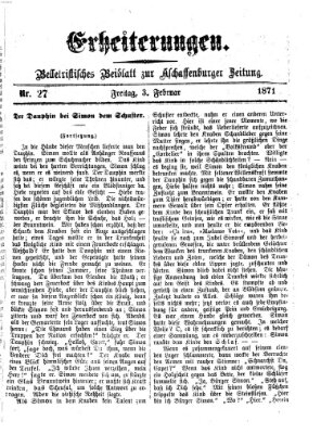 Erheiterungen (Aschaffenburger Zeitung) Freitag 3. Februar 1871