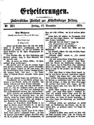Erheiterungen (Aschaffenburger Zeitung) Freitag 17. November 1871