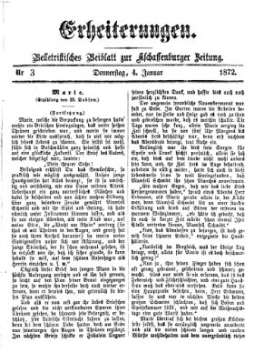 Erheiterungen (Aschaffenburger Zeitung) Donnerstag 4. Januar 1872