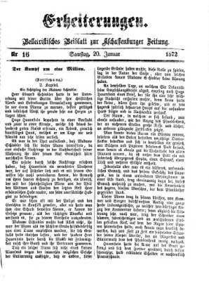 Erheiterungen (Aschaffenburger Zeitung) Samstag 20. Januar 1872