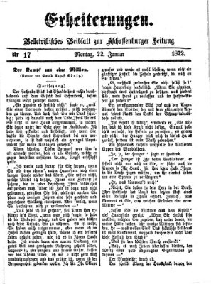 Erheiterungen (Aschaffenburger Zeitung) Montag 22. Januar 1872