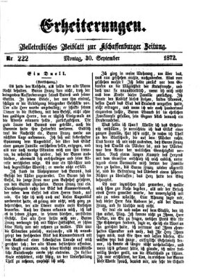 Erheiterungen (Aschaffenburger Zeitung) Montag 30. September 1872